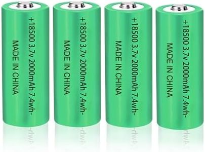 Tokeyla 18500 Rechargeable Battery, 18500 Li-ion Rechargeable Solar Batteries 3.7V 2000mAh High Capacity for Outdoor Solar Garden Lights, Flashlights, Landscape Lighting (4Pack Button Top)