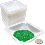 Pure Ponta Weigh Boats Medium | 125 Pack 100ml Weighing Boats Measuring & Mixing Powders & Liquids with Easy Pour Design | (3.5 x 3.5 x 1 in) Disposable Plastic Square Lab Dish Scale Tray