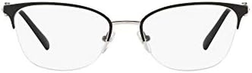 VO4095B Rectangular Metal Eyeglass Frames, Black/Silver/Demo Lens, 53mm