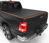 YITAMOTOR Soft Tri-fold Truck Bed Tonneau Cover Fits for Dodge Ram 1500 New Body Style 2019-2025 6.4ft Bed Without Rambox, Reflective Strip Style