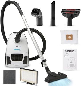 Simplicity Vacuums Jill Canister Vacuum Cleaner, Hardwood Floor Vacuum with Dual-Certified HEPA Vacuum Filter and Bag, Small and Compact Stair Vacuum, Jill.12