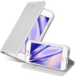 cadorabo Book Case works with Apple iPhone 6 / iPhone 6S in CLASSY SILVER - with Magnetic Closure, Stand Function and Card Slot - Wallet Etui Cover Pouch PU Leather Flip