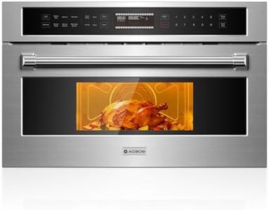 AAOBOSI 30 Inch Built-in Microwave and Convection Oven Combination, 1.6 Cu. Ft. Wall Oven Microwave Combos, Stainless Steel Finish, Touch Control LCD Display, Sensor Cook