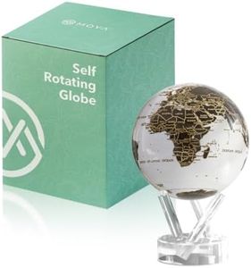MOVA Self Rotating Globe, Gilded Terra Lux Map Classic (4.5") White & Gold