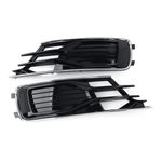 GZYF A Pair Front Lower Bumper Grille Fog Light Grill Cover With Chrome Trim For A6 C7 2014-2018