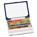 Holbein Watercolour Paint Set : Palm Plastic Case : 36 Half Pans