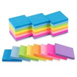 24 Pads - 3 in x 3 in Sticky Notes, 8 Colors Post Self Stick Notes Pads Bright Stickies Colorful Super Sticking Memo Pads，for Office, Home, School, Meeting, Strong Adhesive, 82 Sheets/pad