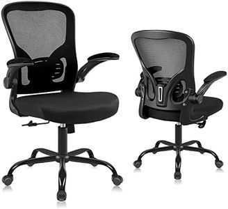 Youhauchair Office Chair, Breathable Mesh Swivel Desk Chair, Lumbar Back Support Ergonomic Office Chair, Computer Chair Office Chairs with Flip-up Armrests, Black