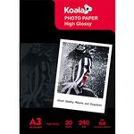 KOALA Inkjet Photo Paper A3 Glossy 20 Sheets 240 GSM for Canon Hp Epson Inkjet Printer