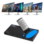 OREI 4x4 HDMI 4K Matrix Switch/Splitter, (4-Input, 4-Output) with Remote Control Supports UltraHD 4K@60Hz 4:4:4, HDR, YUV, HDMI 2.0, HDCP 2.2, 3D, 1080p, 18 GBPS - Downscaler (4K & 1080p Together)