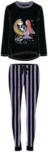 Pijama de Invierno de Pesadilla Antes de Navidad - Morado y Negro - Talla S - Pijama Largo Fabricado en Algodón de 220 gsm 100% - Estampado de Jack y Sally - Producto Original Diseñado en España
