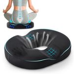 BRO Donut Cushion for Hemorrhoids, Ergonomic Memory Foam Seat Cushion with Ice-Silk Cover for Tailbone Pain, Sciatica Relief, Pressure Relief Pillow for Office Chair, Wheelchair, Car