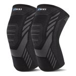 Hykes Knee Cap Compression Support Sleeve for Pain Relief Workout - Men & Women (Material: Nylon & Spandex, Color:Grey Size: Medium)