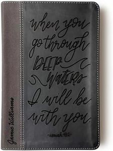 Hand Lettered and Laser Engraved NIV Black/Gray Leathersoft Bible, Custom Name Engraving Available, Personalized Gift for Wedding, Baptism, Graduation or Birthday