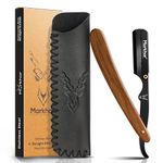 MARKHOR® Rosewood Matte Black - Cut Throat Razor Kit – Mens Straight Razor, Barber-Grade Cutthroat Razor, Professional Straight Edge Beard Razor for a Clean & Precise Shave