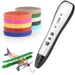 3D Pen for Kids Ages 8-12,3D Printing Pen with 10 Color PLA Filaments(1.75mm),3D Drawing Pen with LED Display＆6 Speed Mode, Stencil Book, Charger, Christmas Art＆Creative Crafts Gift for Kids