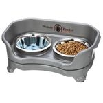 Neater Feeder Express by Neater Pet Brands - Mess Proof Pet Feeder with Stainless Steel, Drip Proof, No Tip and Non Slip Bowls (Small Dog, Gunmetal)