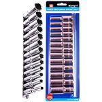 13 Pcs BlueSpot 3/8" Drive | Metric | Deep Sockets Set | 6-19mm | + Storage Rail | Vehicle Parts & Repair Accessories | Chrome | Hand Tools | DIY | UK Free P&P