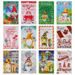 12 Set Gnome Seasonal Garden Flags, Welcome Gnome Garden Decor Yard Flag Set of 12 Double Sided Printed, Thanksgiving Garden Flag Christmas Garden Flag for Outdoor Decorations Flags Holiday Garden Flags for All Seasons 12x18