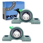 PGN UCP204-12 Pillow Block Bearing - Pack of 2 Mounted Pillow Block Bearings - Chrome Steel Bearings with 3/4" Bore - Self Alignment