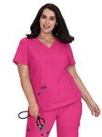 KOI Basics 373 Women's Becca Scrub Top, Flamingo, Small