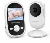 Babystar Baby Monitor with Camera, Video Baby Monitor with Rechargeable Battery, Night Vision, No WiFi, ECO Mode, Two-way Audio, Lullabies, Feeding Reminder, 2.4inch Screen, Portable