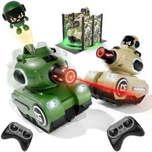 bessome 2 Pack RC Battle Tanks with Laser Tag & Infrared System|Hobby RC Cars Shoot to Ejected Out| Battle Tanks for 6 7 8 9 10 Year Old Boys Girls | Christmas Birthday Gifts for Toddler Kids
