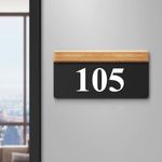 House Number Plate - 105 Hotel, Hospital, Lodge,Apartment,Door No,Laser cut acrylic fixed with white color water proofing PVC sticker|Easy installation type double sided tape fixed on backside