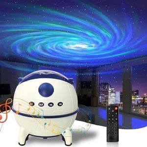 ROTOPATA Galaxy Aurora Light Projector with 2 Projection Themes, 8 Soothing Sound Ceiling Starlight Built-in Bluetooth Speaker with Remote Control, for Adult Kids Gift, Bedroom, Room Decor