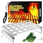 Mountain GRILLERS Jalapeno Popper Holder for Grill with Corer - Large 24 Hole Pepper Rack and Tray with Core Tool - Perfect Popper Griller & Cooker - Dishwasher & Oven Safe Pepper Corer Tool