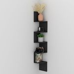 PUPPYCUTE 5-Tier Corner Shelves, Floating Corner Shelf, Wall Organizer Storage, Tiered Wall Mount Shelves for Bedroom, Bathroom, Kitchen, Offices, Living Rooms (Black Finish)