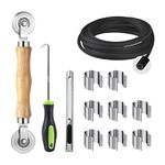 HOMWMPA Screen Repair Kit, 5 in 1 Screen Tool - Screen Roller Tool, Spline Removal Hook,Screen Clips, Retainer Spline (32 ft) and Screen Cutter for Replacing & Installing Door and Window Screens