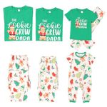 IFFEI Family Matching Pajamas Set Festival Short Sleeve Green Gingerbread Man Nightwear Sleepwear PJs 3-6 Months