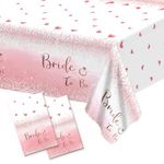 SINGOMON 2PCS Bachelorette Party Table Cloth Pink Table Cloth Disposable Tablecloth 54 x 108 Inch Bride to be Table Cloth Rectangular for Bridal Shower, Wedding Decorations, Bachelorette Decorations