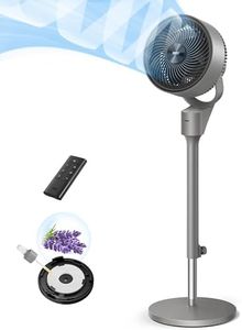 Dreo Fan for Bedroom, 80° Oscillating Standing Fan, 25dB Quiet, 80ft Pedestal Fans for Home Office, 90° Manual Vertical, 3 Speeds, Remote, 34-41" Adjustable Height, Air Circulator