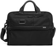 TUMI - Alpha Organizer Portfolio Brief - Business Briefcase - Briefcase Organizer Bag with Multiple Pockets - TUMI Tracer - Black, Black, One Size, Business Bag