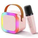 Storio Rechargeable Wireless Mini Portable Bluetooth Karaoke Machine | Bluetooth Speaker with Microphone & LED Lights - Kids Music Singing Toys for Girl Boy Birthday Gift Ideas