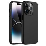 JETech Silicone Case for iPhone 14 Pro 6.1-Inch, Silky-Soft Touch Full-Body Protective Phone Case, Shockproof Cover with Microfiber Lining (Black)