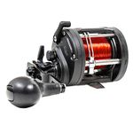 FLADEN Fishing - Warbird 3011 Multiplier Reel (Right Hand) 1+1 Ball Bearing Level Wind Pre Spooled 0.60mm / 45lbs Red Line [11-543011], Black