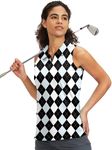 Viodia Women's Sleeveless Golf Shirt with Zip Up Tennis Quick Dry Tank Tops Polo Shirts for Women Golf Apparel Clothes