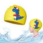 Proberos® Silicone Swim Cap for Kids, Comfortable Swimming Cap Ideal Kids Swim Cap for All Head Size, Cartoon Swimming Cap for Child, Swimming Training Cap