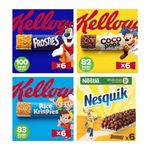 Cereal Bars Bundle Consisting of Kelloggs Cereal Bars Frosties, Coco Pops, Rice Krispies and Nesquik Cereal Bars 6 Per Box (4 Pack)