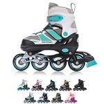 Inline Skates Children's Kids Inliners Roller Skates Roller Blades ABEC 7 Carbon Children's Inline Skates Adjustable Shoe Size (Mint, S 30-33)