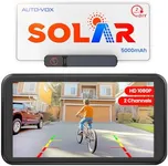 AUTO-VOX Solar Wireless Backup Camera with 5" 1080P Monitor: 5000mAh Battery 2 Mins DIY Installation & 2 Split Screen Back Up Camera, IP69K Waterproof Reverse Camera for Car, Van, SUV, Truck, Trailer