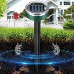 Kimroxi 4 Pack Mole Repellent Ultrasonic Solar Powered Gopher Scarer Waterproof Groundhog Repeller Outdoor Easy to Use Rat Deterrent for Snake Rodent Vole Garden Farm Orchard