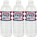 Big Dot of Happiness Happy Veterans Day - Patriotic Water Bottle Sticker Labels - Set of 20