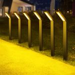 Lenlun Solar Lights Outdoor Garden, 6 Pack Pathway Light Waterproof Solar Powered with Warm White LED Lights, Landscape Path Lighting for Driveway, Patio, Yard, Backyard, Lawn