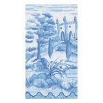 Blue Tuscan Toile Caspari Guest Towels 15 Pack 4.25 x 7.75 inches, 12.75 x 15.5 inches When Open