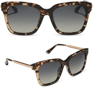 DIFF Bella Oversized Square Sunglasses for Women | Espresso Tortoise + Grey | 100% UV Polarized Protection