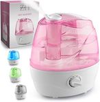 Zulay Home Cool Mist Humidifiers For Bedroom (2.2L Water Tank) - Quiet Ultrasonic Humidifiers For Large Room with Auto Shutoff Feature - Air Humidifier For Plants, Nursery, Kids Room (Pink)